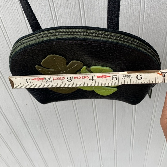 Leather black crossbody leaf embroidered VICKI JEAN - Picture 7 of 13